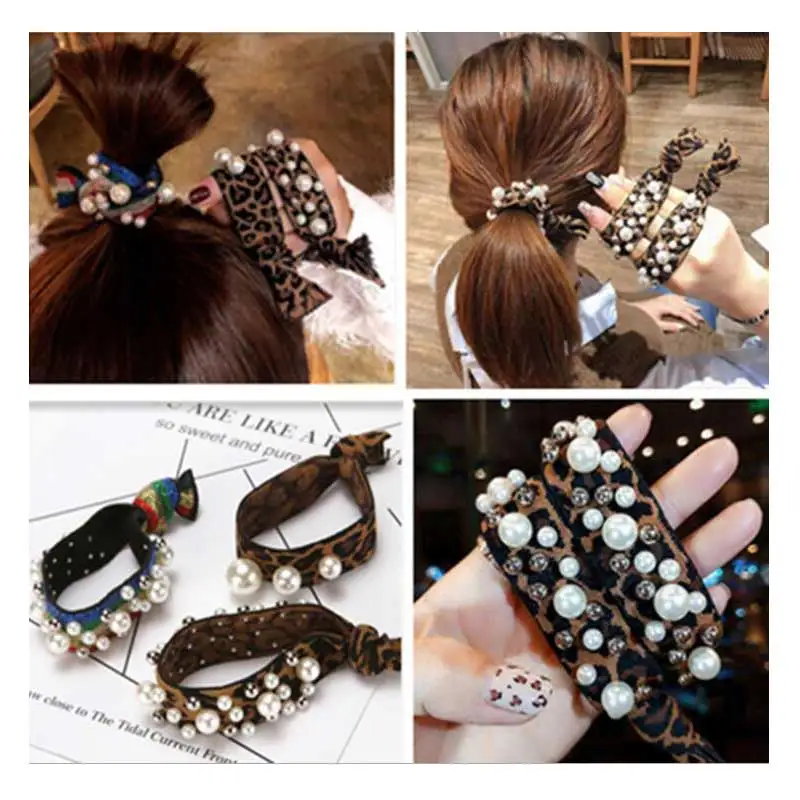 Женские обувь для девочек модный конский Хвостик Держатель эластичный корейский модные украшения Жемчужное кольцо завязка для волос