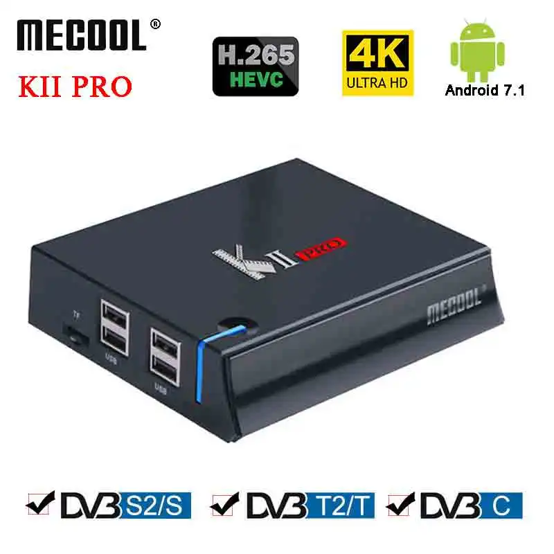 MECOOL KII Pro Android Tv Box DVB-T2 и DVB-S2 Amlogic S905D 1000M 2G DDR4 16G Rom Android 7,1 Tv Box K2 PRO BT4.0 4K H.265 плеер