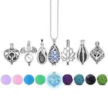 Diversified фетровые светящиеся шарики Лава камень ароматерапия антикварные винтажные ожерелья медальон духи эфирное масло диффузор ожерелье