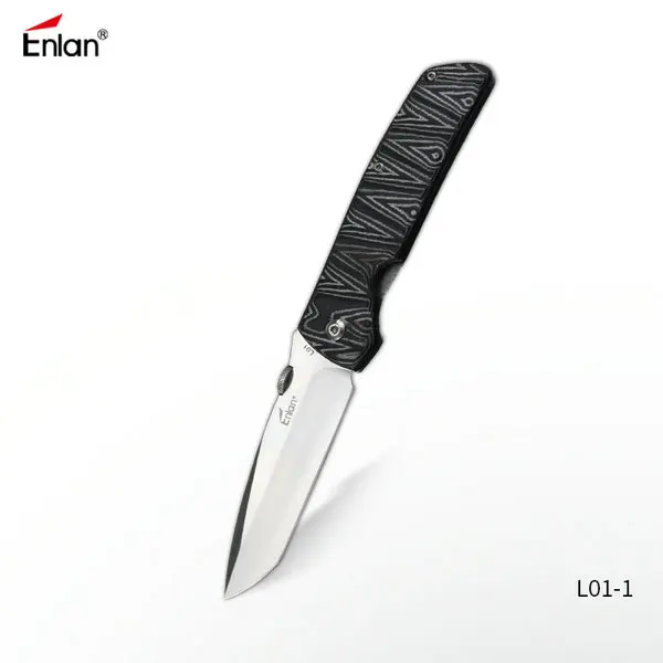 ENLAN L-01, тактический нож, 8Cr13mov, стальное атласное лезвие, Микарта/деревянная ручка, складные ножи для кемпинга, выживания, боевые карманные ножи - Цвет: Micarta Handle