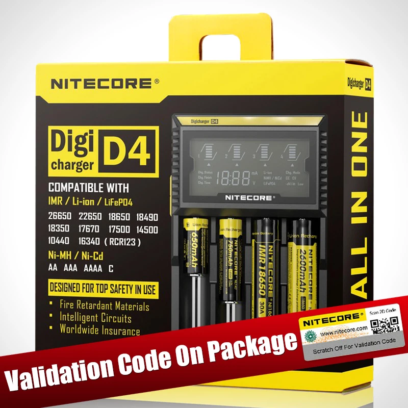 Зарядник Nitecore Digicharger D4 D2 I4 I2 зарядное устройство с ЖК экраном для литий ионной