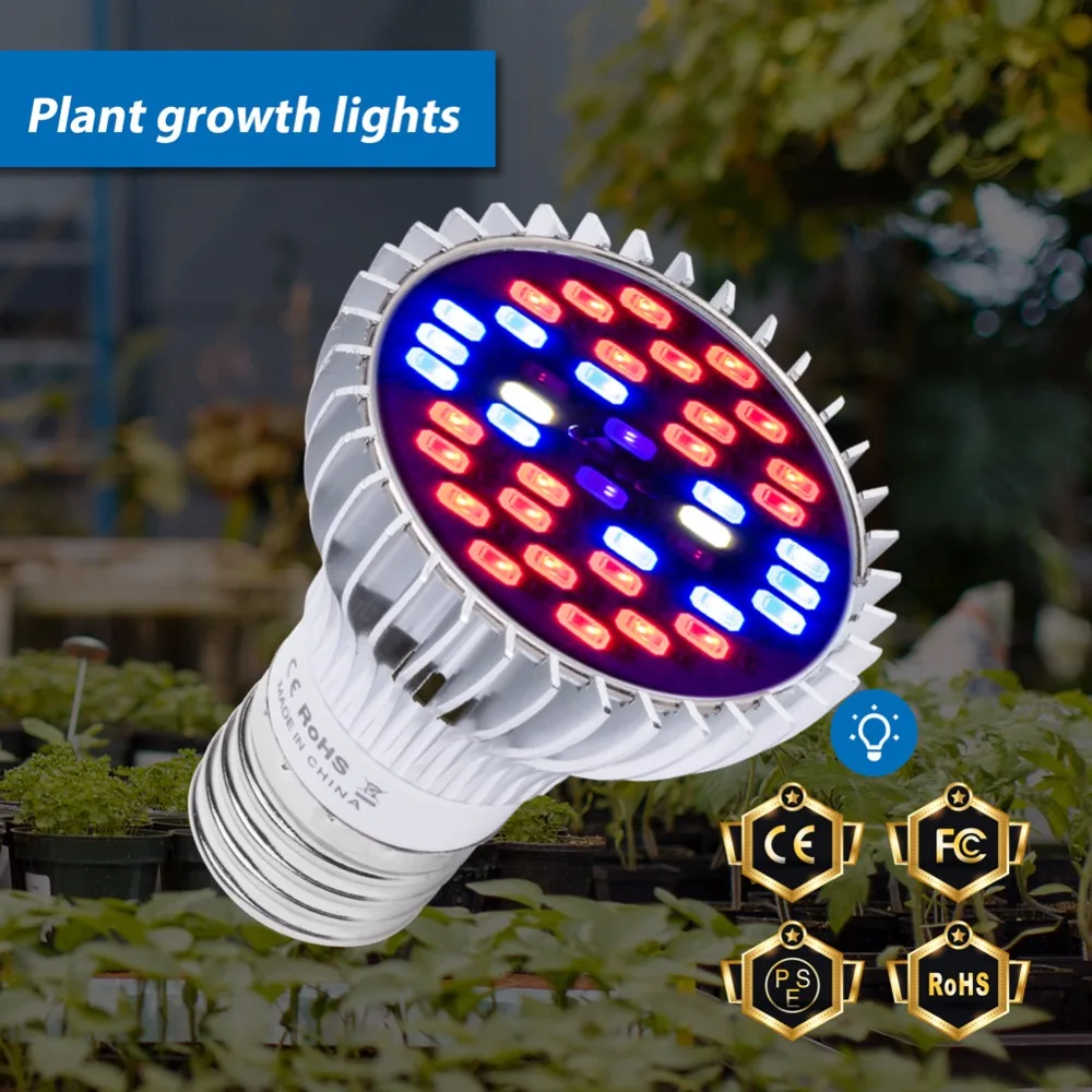 

E27 Growing Plants Led Lights 220V Full Spectrum led Growth Lamp 30W 50W 80W Red Blue UV IR Light Bulbs For Indoor Plant Flowers
