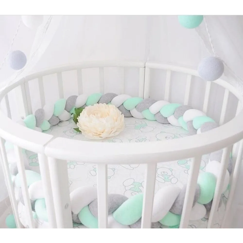 Gray Fineday Baby Care Kids and Mother Products Baby Colorful Soft Knot Pillow Braid Crib Bumper Decorative Bedding Cushion 