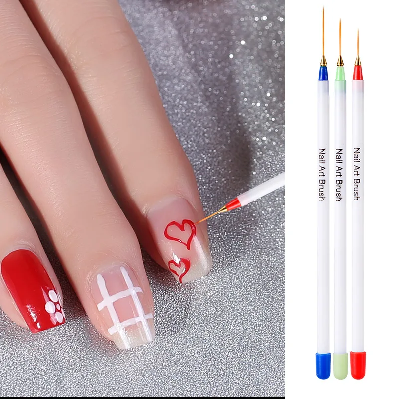 Modelones 3 шт./компл. рисунок лайнер Nail Art Кисти Инструменты Профессиональные Рисование нанесение полос для ногтей маникюр набор «сделай сам» для ногтей кисть