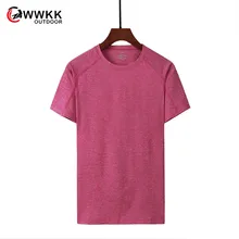 Летняя модная Мужская/Женская походная футболка, трикотажная Повседневная футболка с короткими рукавами, однотонные топы с круглым вырезом, тонкие женские футболки