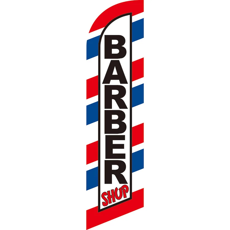 

Knitted Polyester Salon Barber Outdoor Advertising Beach Feather Flag
