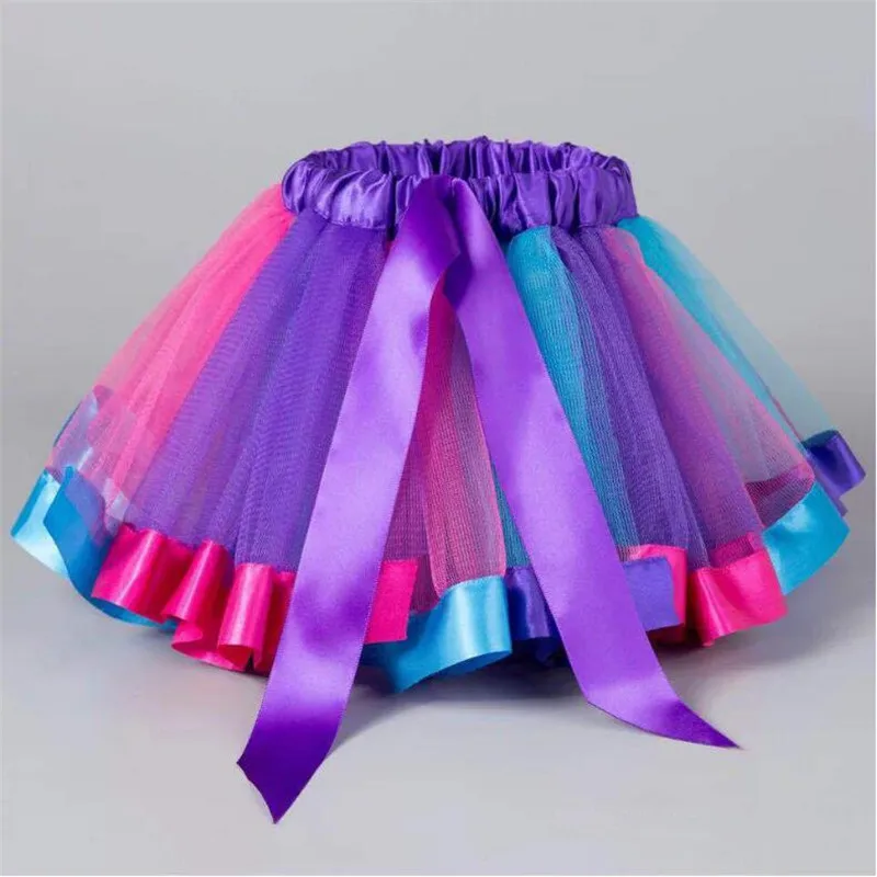 

Rainbow Tulle Skirts Girls Clothes Children Clothing Baby Girl Skirts 3M-8T Princess Mini Pettiskirt Kids Party Dance Tutu Skirt