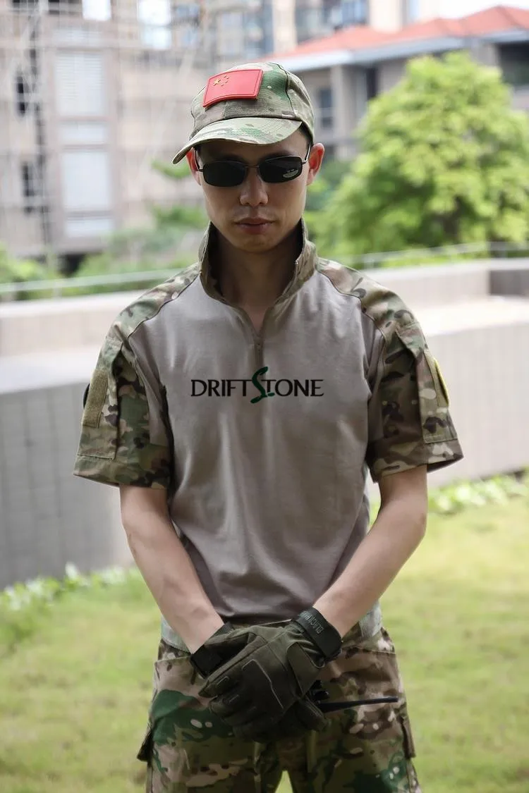 Мультикам военная форма Камуфляжный костюм для мужчин армейская короткая боевая рубашка+ брюки карго Пейнтбол тактический комплект одежды