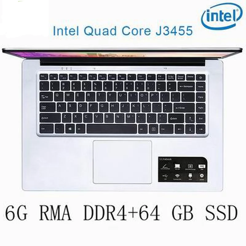 

P02 6G RAM SSD Intel Celeron J3455 Gaming laptop notebook computer keyboard and OS language available for choose