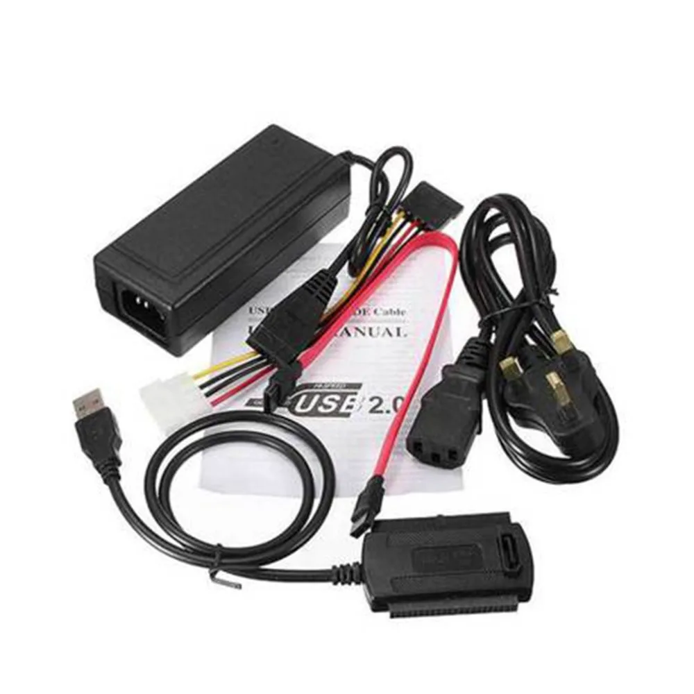 

SATA/PATA/IDE Drive to USB 2.0 Adapter Converter Cable for Hard Drive Disk HDD 2.5" 3.5" With External AC Power Adapter