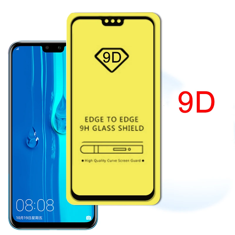 9D полное клеевое Защитное стекло для huawei Y9 закаленное стекло на Y7 Y6 Y5 Prime Enjoy 7s 7 8 Plus защита экрана