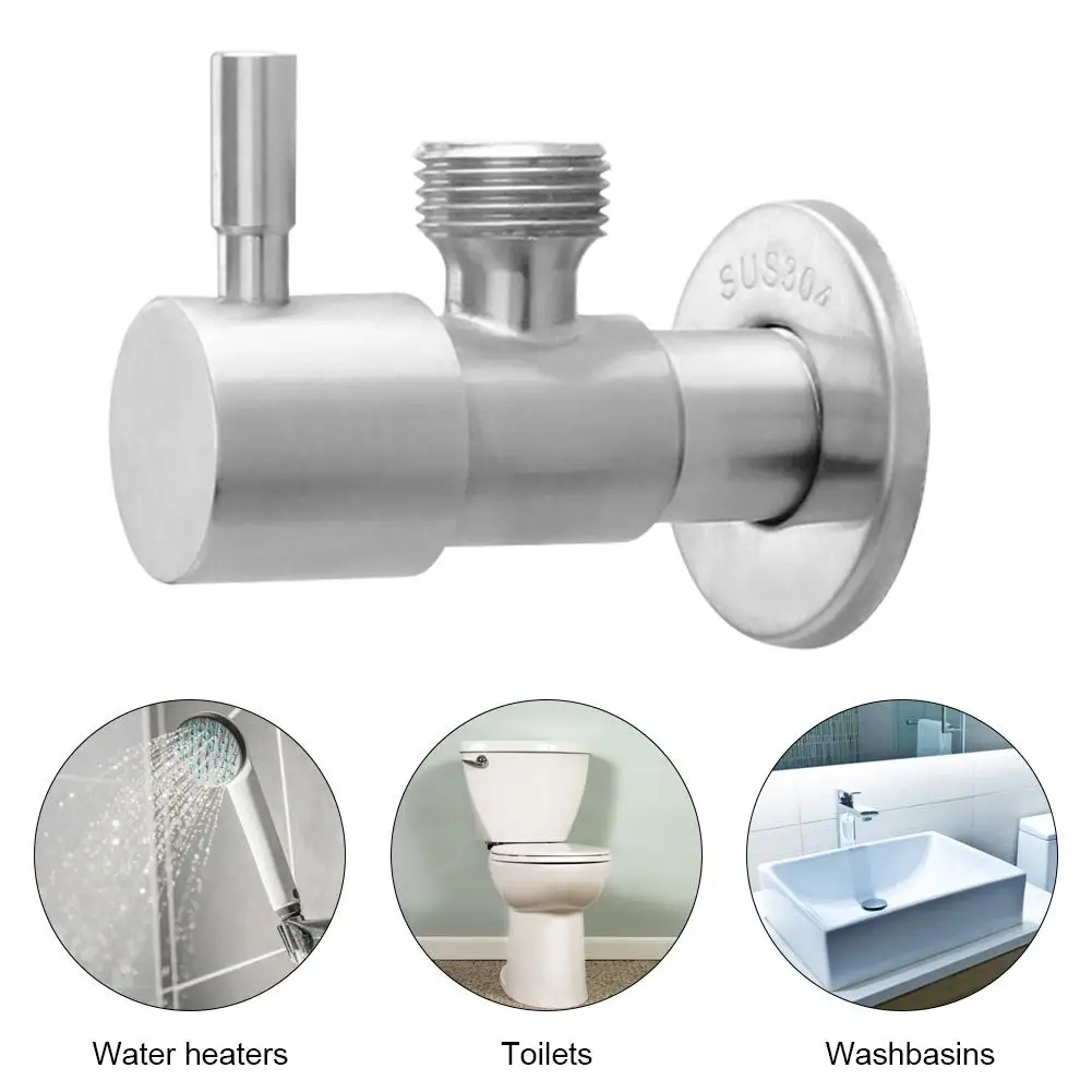 

For Faucet Triangle Valve 304 Stainless Steel Modern Quarter Turn Angle Valve Inlet Water Stop Valve Lead Free