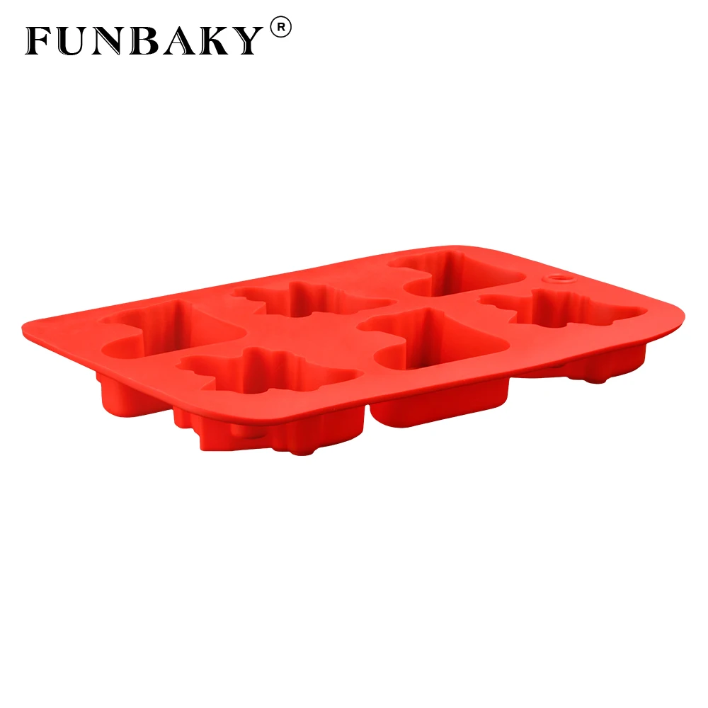 Рождественская форма FUNBAKY для шоколадного торта 6 ячеек выпечки силиконовые 3D