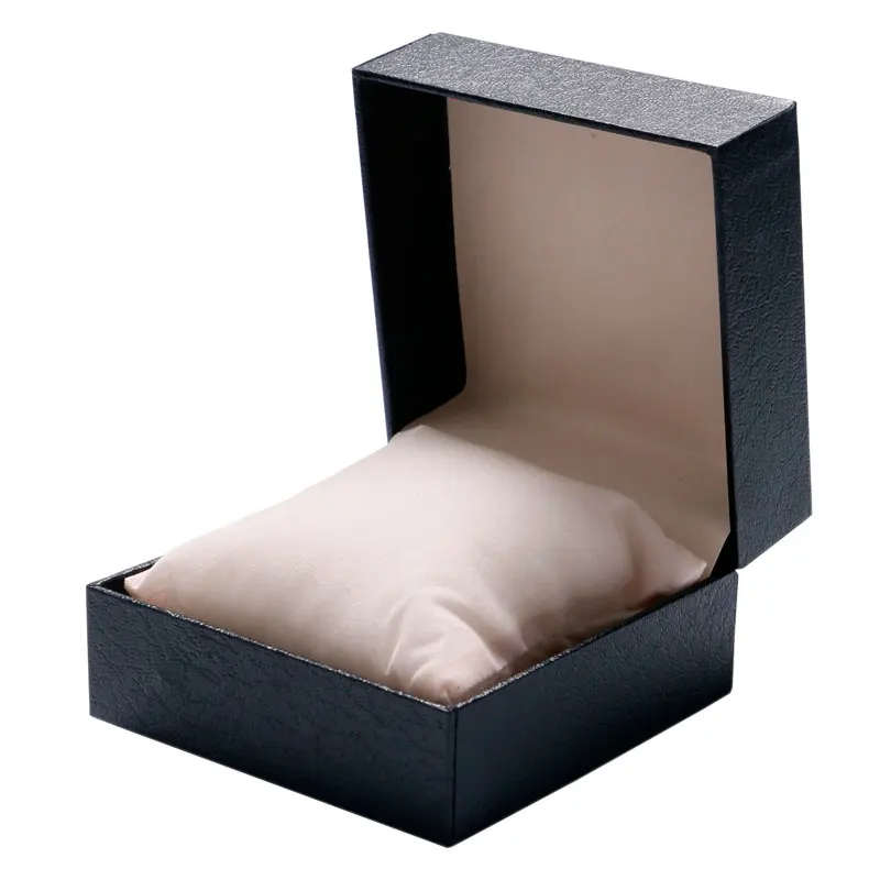 Упаковка кожаный чехол для часов Высококачественная подарочная коробка в форме подушечки Дисплей Чехол черный роскошный пенопластовый коврик для часов ювелирные изделия