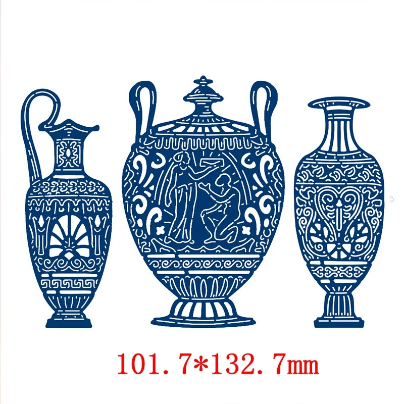 3 Types Vase Jar Pot Metal Cutting Dies Stencils For DIY Scrapbooking Photo Album Decorative Embossing Paper Cards Craft Die Cut | Дом и сад