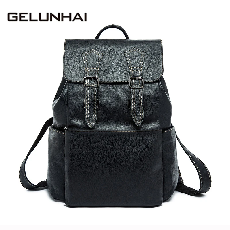 

2019 Special Offer Kpop Mochila Feminina Gelunhai Men Backpacks Genuine Leather Man Travel Bag Backpack Male Casual Men's 8387