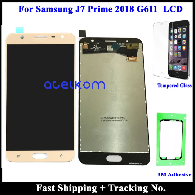 ЖК-дисплей с регулируемой яркостью для SAMSUNG J7 Prime 2018 G611 ЖК-экран Samsung сенсорным