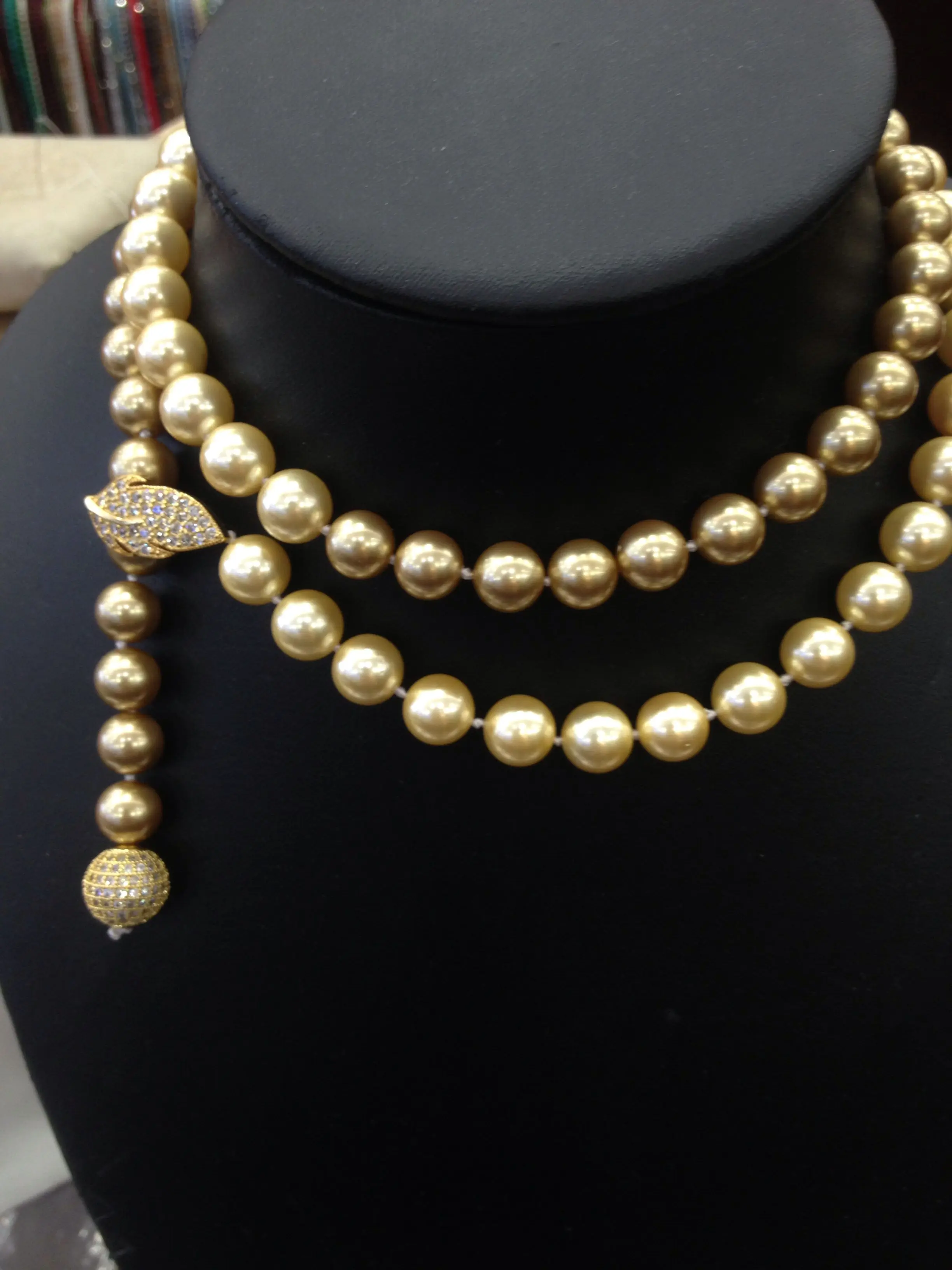 Buy Fashion Jewelry Long Shell pearl necklace Gold color Long Or Short