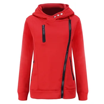 

autumn new fashion woman sweatshirt full solid pullovers hooded sheath button zipper much color comfortable sweatshirt
