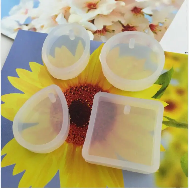 

1 piece Square Oval Waterdrop Shape Silicone Pendant Mold Making Mould Jewelry Tool resin molds for jewelry