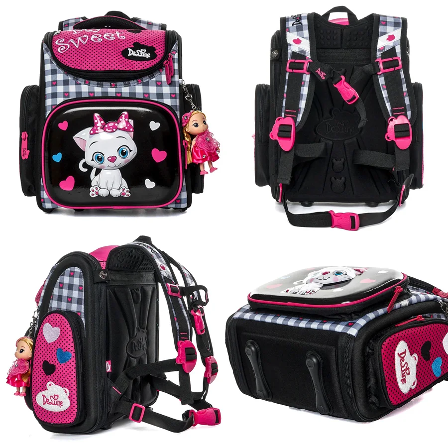 Delune 2019 3D Cartoon School Bag For Gilrs Boys Cat Pattern Orthopedic Backpack Children School Bags Student Mochila Grade 1-3 Delune 2019 3D Cartoon School Bag For Gilrs Boys Cat Pattern Orthopedic Backpack Children School Bags Student Mochila Grade 1-3