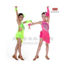 Детские платья для латинских танцев с кисточками в стиле ча/Румба/Самба/бальных/Танго танцевальная одежда детские танцевальные костюмы для девушек танцевальная одежда