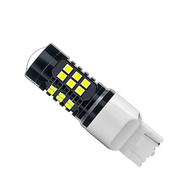 2 шт. T20 W21W WY21W 7440 супер яркий 1200LM 27 SMD 3030 светодиодный автомобильный тормозной фонарь, автомобильный дневной ходовой светильник, лампа заднего хода, поворотники