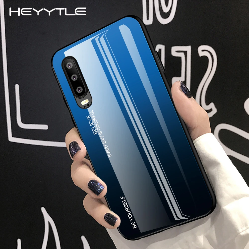 Heyytle полный Чехол из закаленного стекла для huawei P smart P30 P20 Pro mate 20 10 Lite градиентный