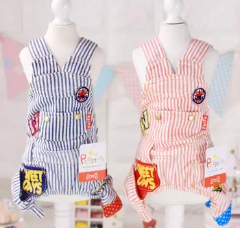 

Cool fashion dogs cats strip jumpsuits clothes pet dog cat tracksuits costume doggy outwear clothing puppy rompers apparel 1pcs