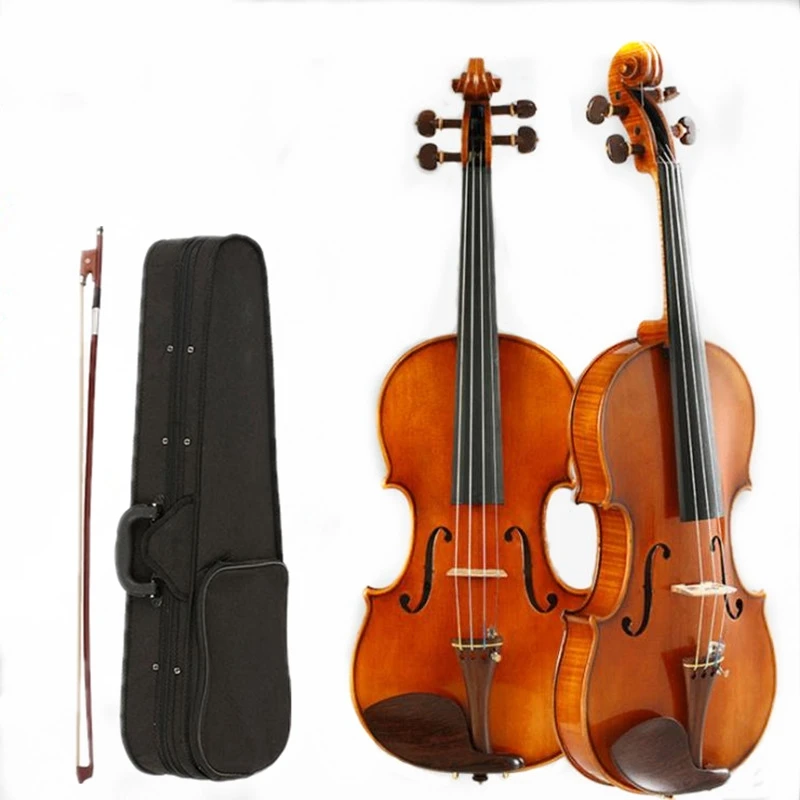 

4/4 Violin Handmade Oil Paint Adult Instrument Musical Ebony Maple Spruce Environmental Protection Paint v009