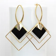 Новые модные брендовые ювелирные изделия в индивидуальном стиле медные длинные серьги Золотая Геометрическая Серьга для женщин подарок