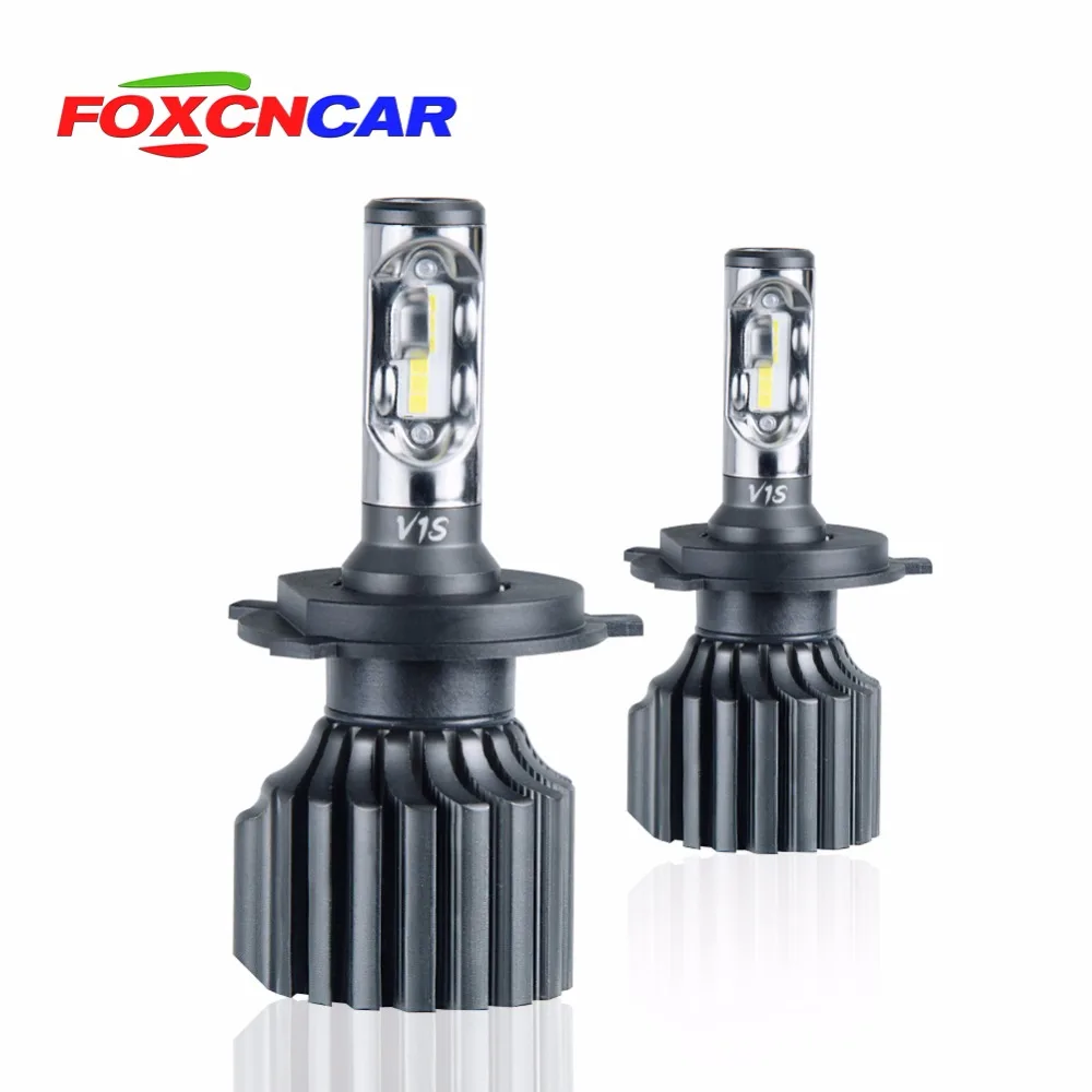 Foxcncar H7 H4 Светодиодная Автомобильная фара Лампа H1 H11 H8 H9 9004 HB3 мини лампа 9005 9006 ZES чип