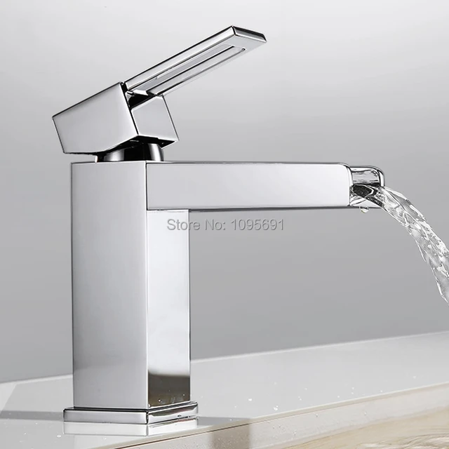 Maideer Br Basin Faucet Single Handle Waterfall Bathroom Vanity Maideer Br Basin Faucet Single Handle Waterfall Bathroom Vanity Sink With Extra Large Rectangular Spout