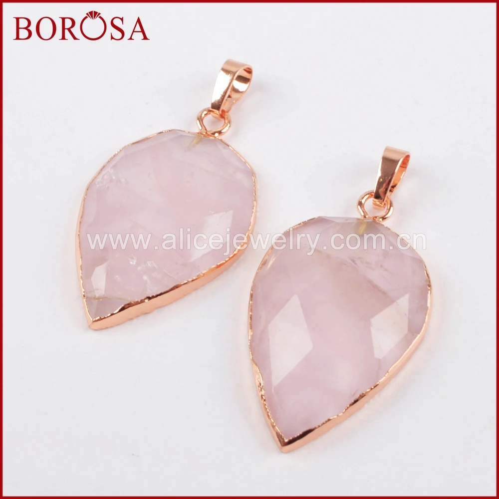 Драгоценные камни BOROSA 5/10 шт. драгоценные кварцевый кулон в форме капли розовый