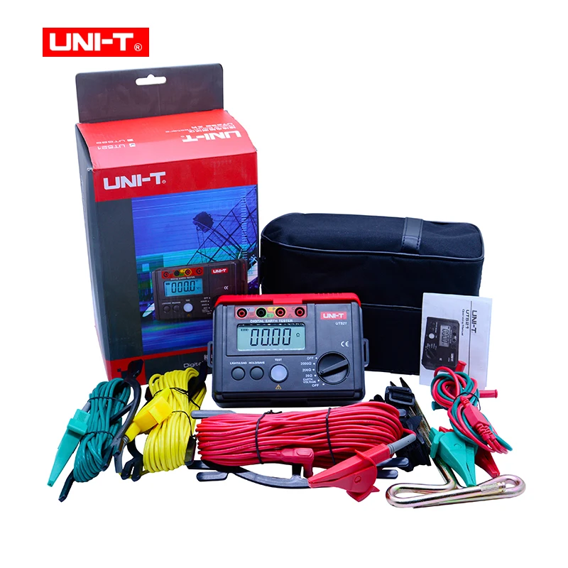 

UNI-T UT521 Digital Earth Resistance Tester Digital Display 0-200V 0-2000 ohm Ground Earth Resistance Voltage Meter Tester