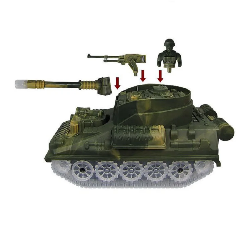 Освещенная Электрическая универсальная военная модель, вспышка, музыкальный танк, игрушечный автомобиль, Детская модель, модель танка
