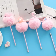 Новинка, плюшевая гелевая ручка, милые канцелярские принадлежности, гелевые ручки для студентов, милые ручки, 0,38 мм, не стираемая ручка, Kawaii, школьные принадлежности