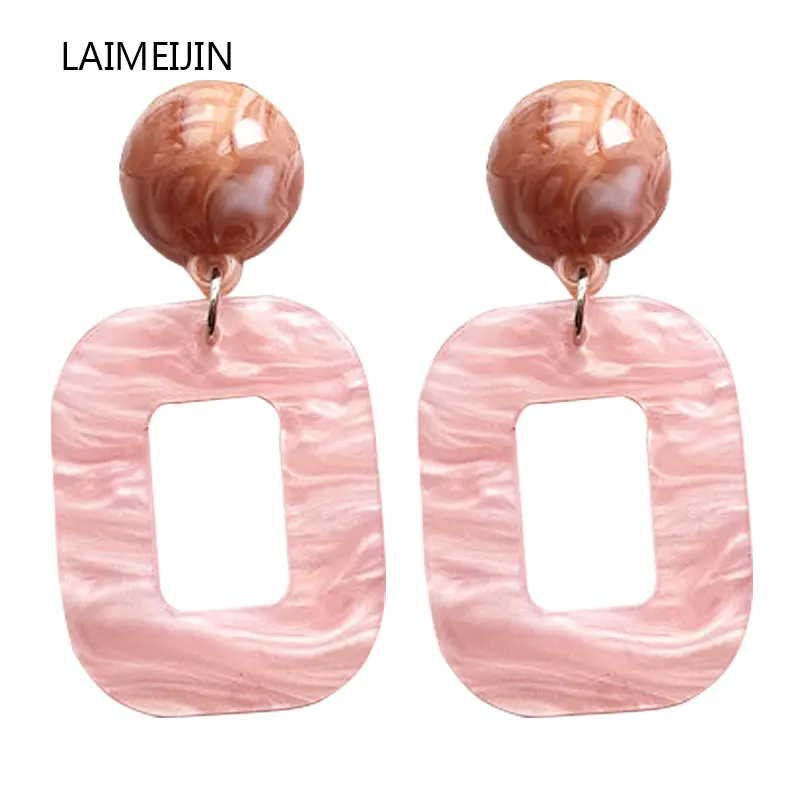 

Geometric Square Circle Earrings Simple Round Resin Vintage Statement Jewelry Fashion Party Jewelry Earring Brincos Female Gifts