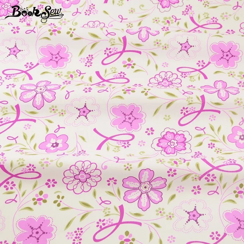 Книжные украшения домашний текстиль розовый цветочный узор Новое поступление хлопчатобумажная ткань для вышивания кукол детская стеганая одежда
