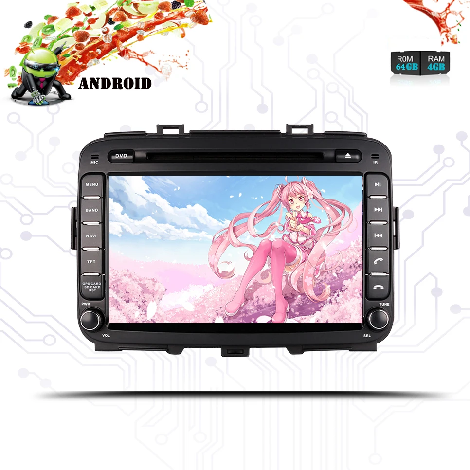 Perfect Car Multimedia Player Android 9.0 64G GPS 2 Din car dvd player for  Kia Carens 2013 2014 2015 2016 2017 2018 wifi car radio DSP 3