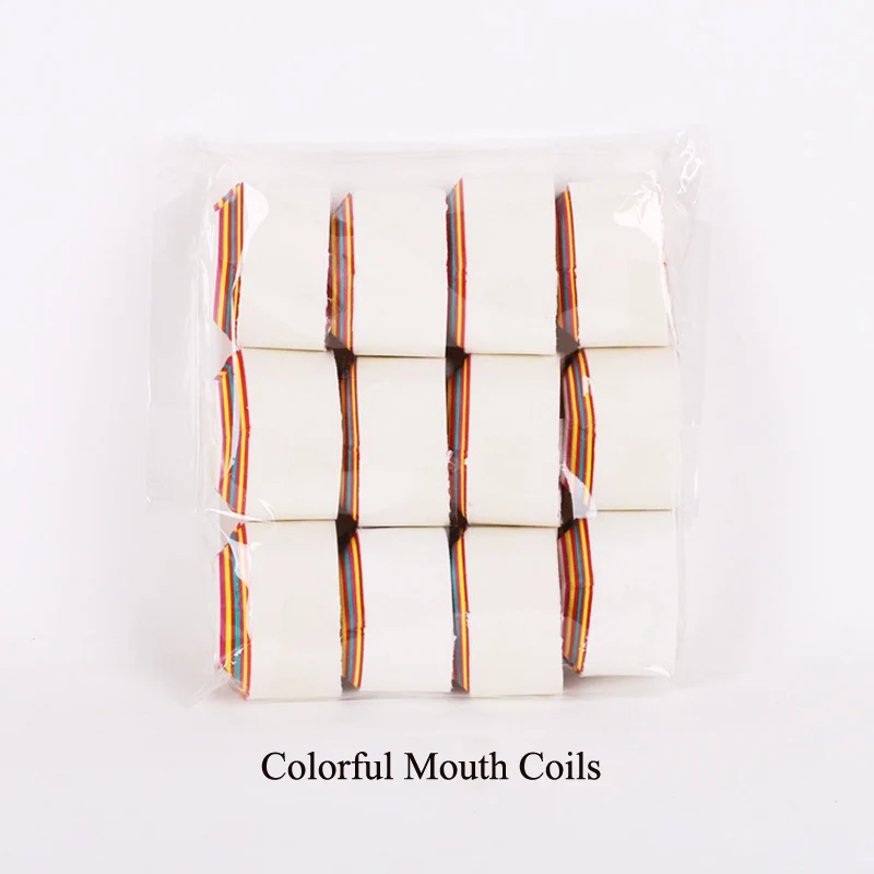 12pcs multicolor 12 шт./компл. фокусы Мульти-Цвет Белый рот катушки Бумага растяжки изо рта для фокусов волшебника блоки игрушки - Цвет: 12pcs multicolor