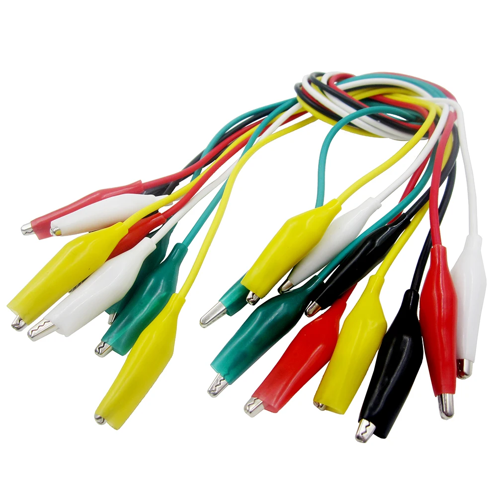 1set 10pcs Alligator Clips Electrical DIY Test Leads Alligator Double