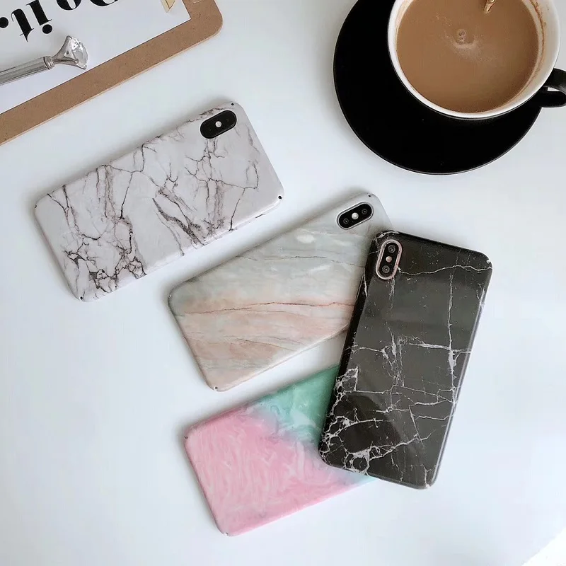 

Marble Case on For Coque iphone 7 XS MAX Case Hard PC Back Cover For iphone 6 6S 7 8 Plus iphone X XR Case Cover Phone Case
