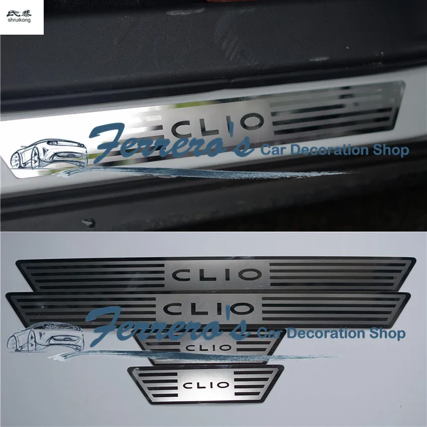 for 2014 2015 2016 Renault CLIO IV CLIO 4 car styling sticker 4pcs lot Stainless Steel