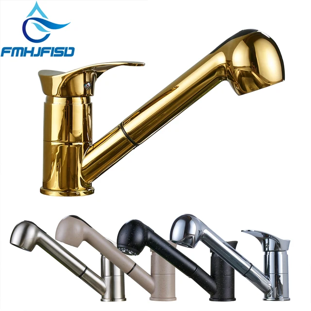 Special Offers 6 Colors 360 Degree Rotation Kitchen Faucet Single Handle Dual Outlet Water Spray Hand Pull Out Vessel Bar Sink Mixer Water Tap