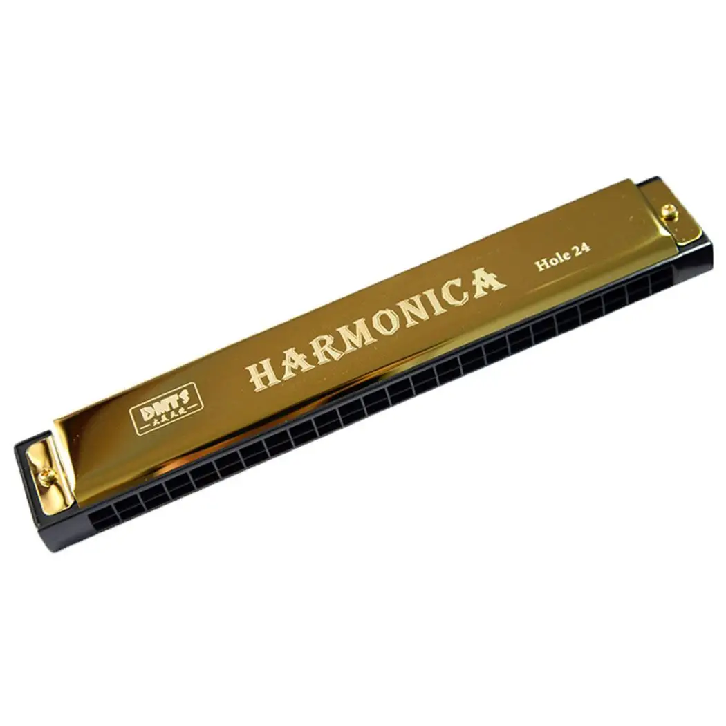 Diatonic 24 отверстия гармоника C Ключ золото серебро красный черный Начинающий