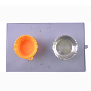 

Pet Cat Dog Bowl Mat Silicone Anti-slip Pad Waterproof Placemat for Feeding Food TB Sale