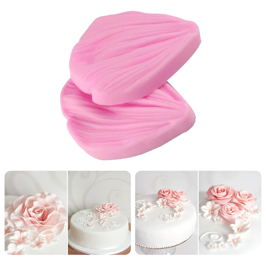 

1 Pc 3d Peony Flower Petals Embossed Silicone Mold Relief Fondant Cake Decorating Tools Chocolate Gumpaste Candy Clay Moulds