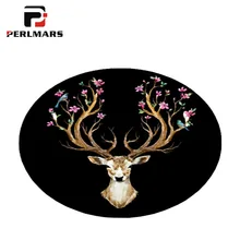 Ins стиль олень шаблон пол ковер бытовые принадлежности декор для пола Леди Йога Круглая Подушка спальня Нескользящие коврики современные подушечки