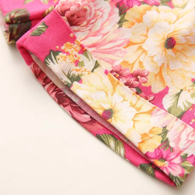 Kids Short Trousers 2018 Summer Peony Fancy Children Causal Flower Print Shorts For Girls